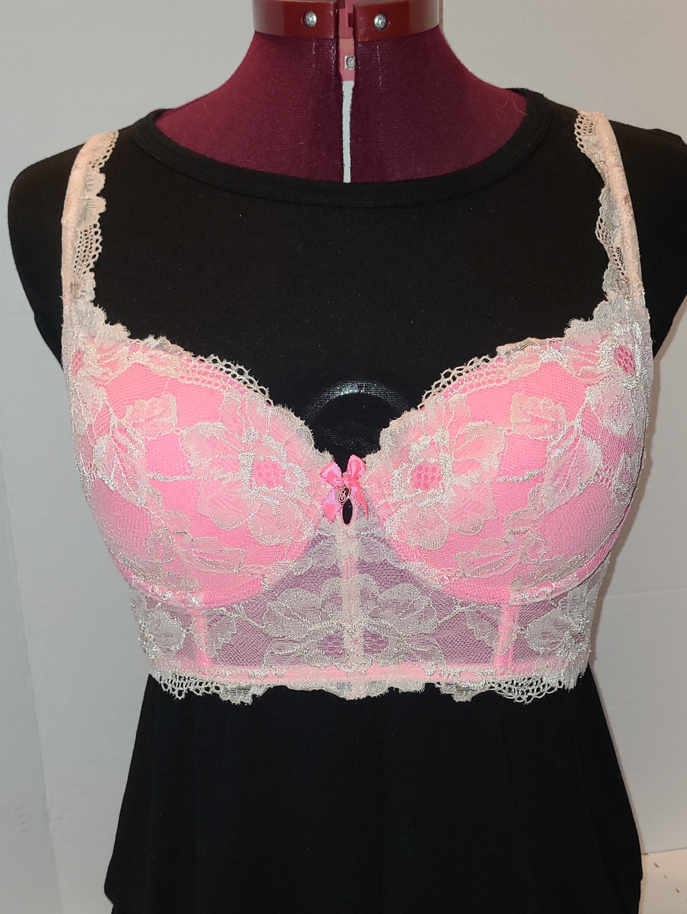 Victoria's Secret Pink Longline Underwire Bra, Women's Size 34C